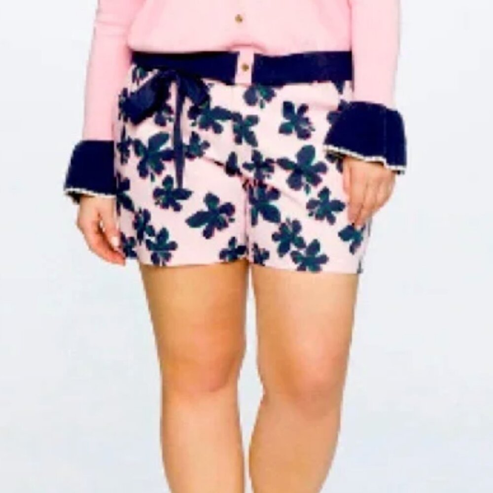James Draper X Eloquii Hibiscus Printed Pink‎ Shorts Size 20